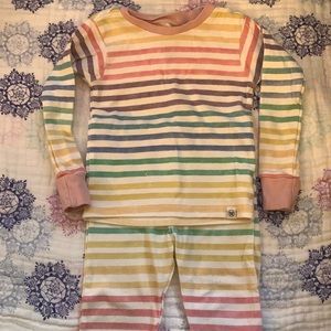 24 month honest rainbow pastel striped two piece pjs